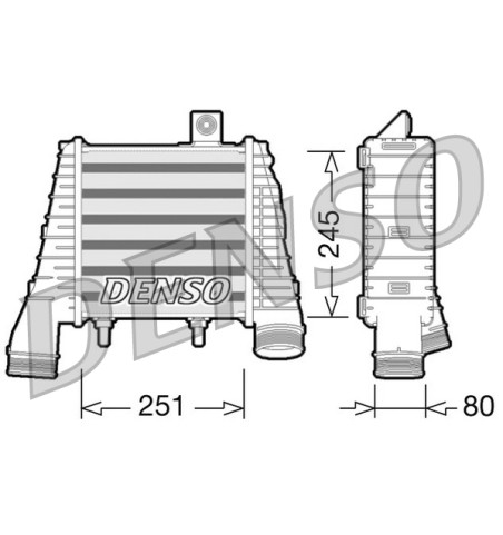 Intercooler DENSO DIT09126 En Aluminium - Compatible Jeep Renegade (BU) 1.6 MultiJet & Fiat 500X (334) 1.6 D Multijet - 3